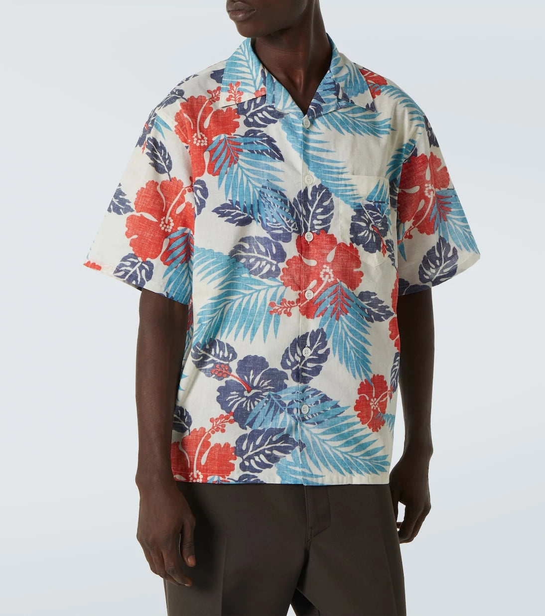 Prada - Printed cotton bowling shirt