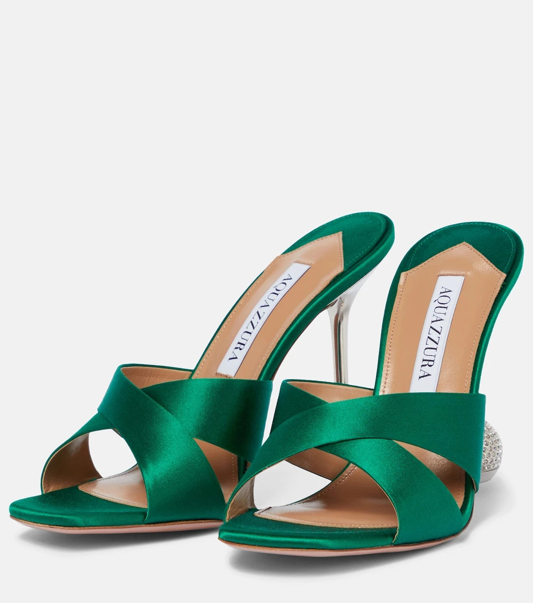 Aquazzura - Yes Darling 95 satin sandals