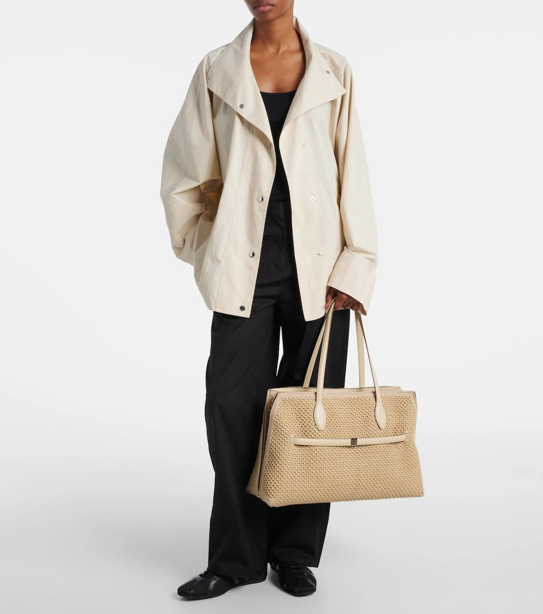 Toteme - Lounge leather-trimmed tote bag