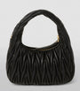 Miu Miu Black Small Matelassé Leather Wander Top-Handle Bag