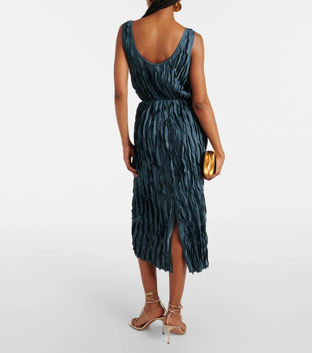 Vince - Pleated satin midi dress