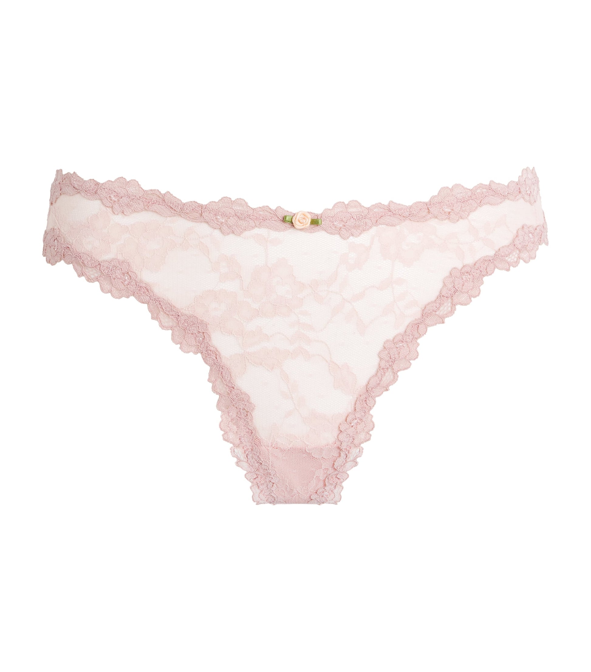 Skims Pink Stretch-Lace Dipped Thong