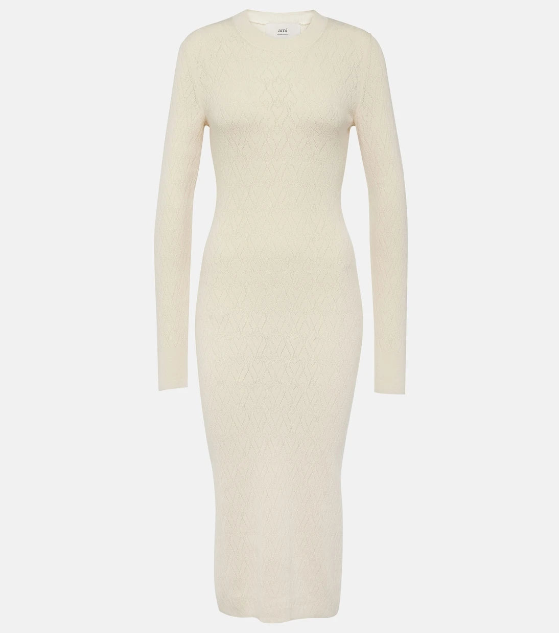 Ami Paris - Knitted cotton and wool midi dress