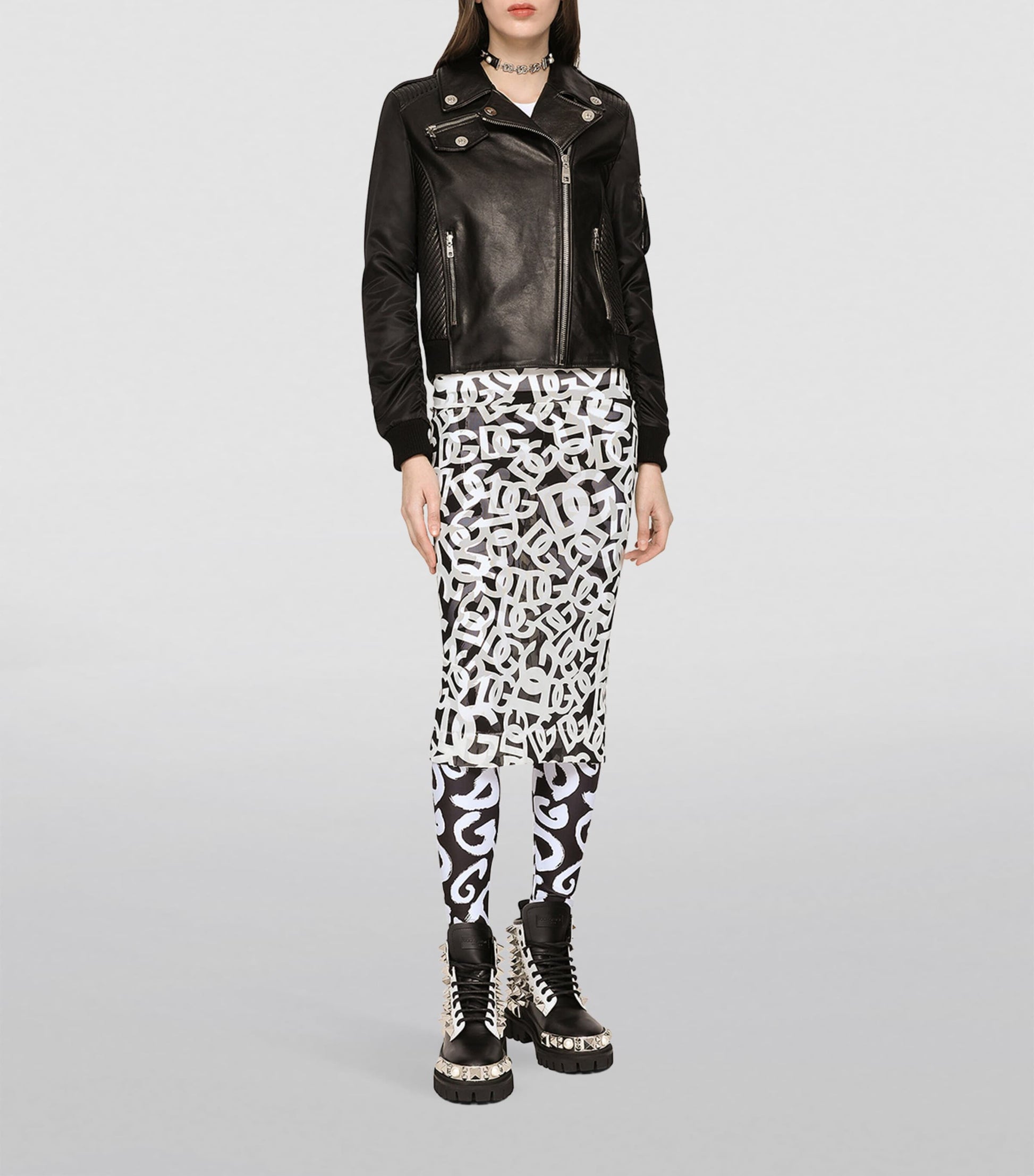 Multi Leather Biker Jacket