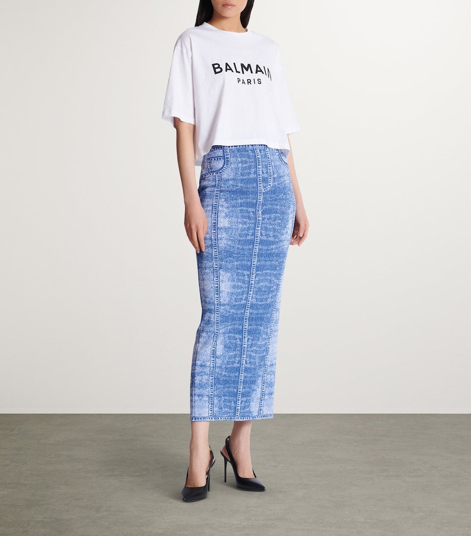 White Cropped Logo T-Shirt