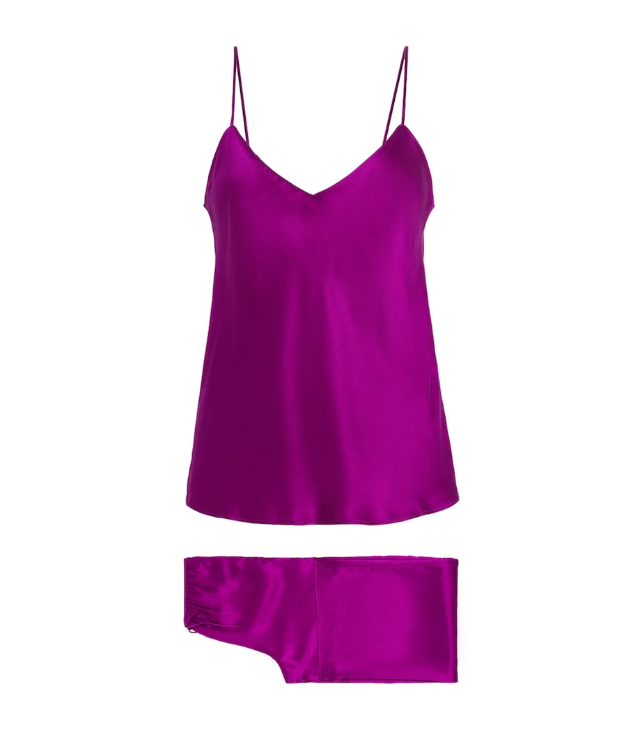 Olivia von Halle Purple Silk Bliss Pyjama Set