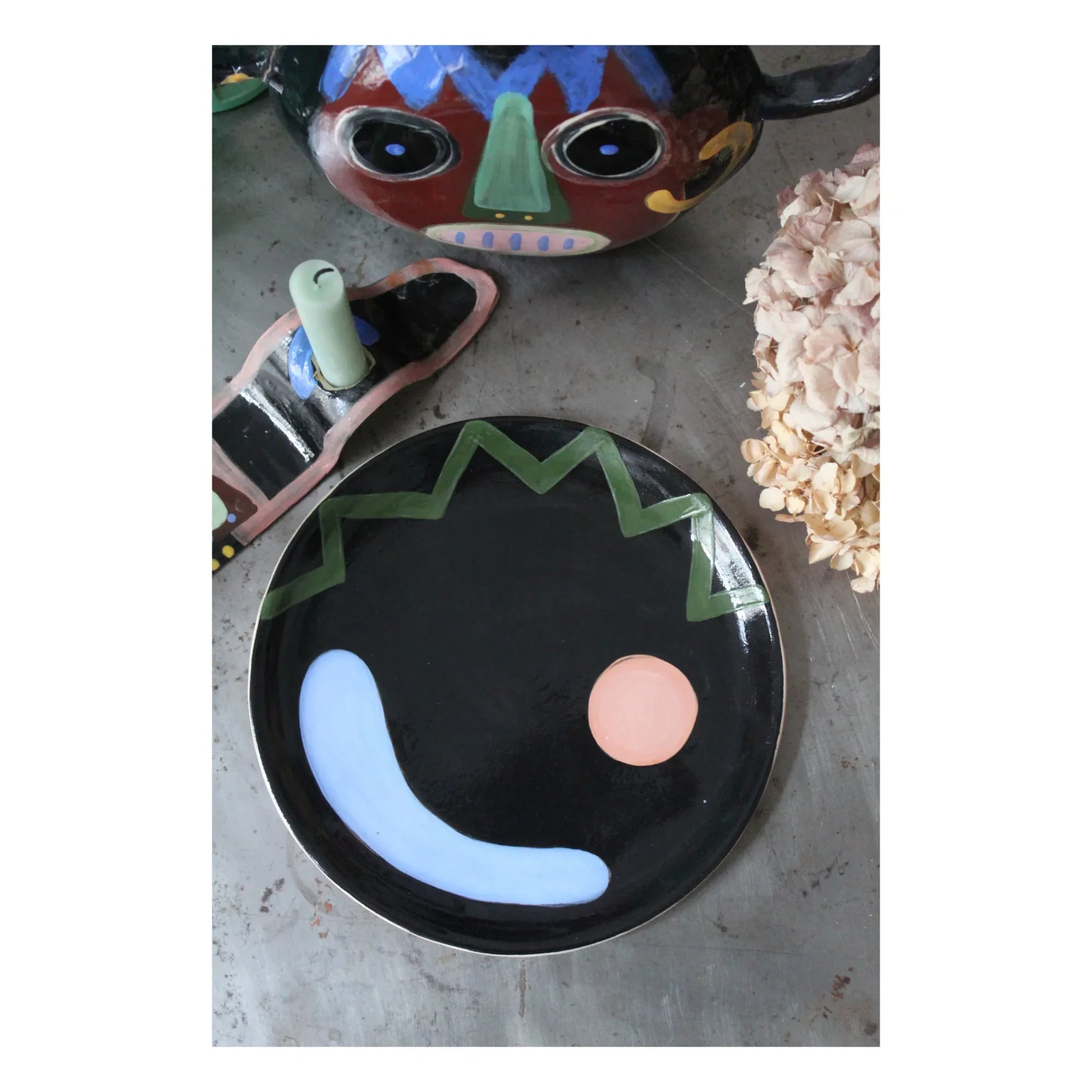 HOMERE - Milos Ceramic Plate | Black