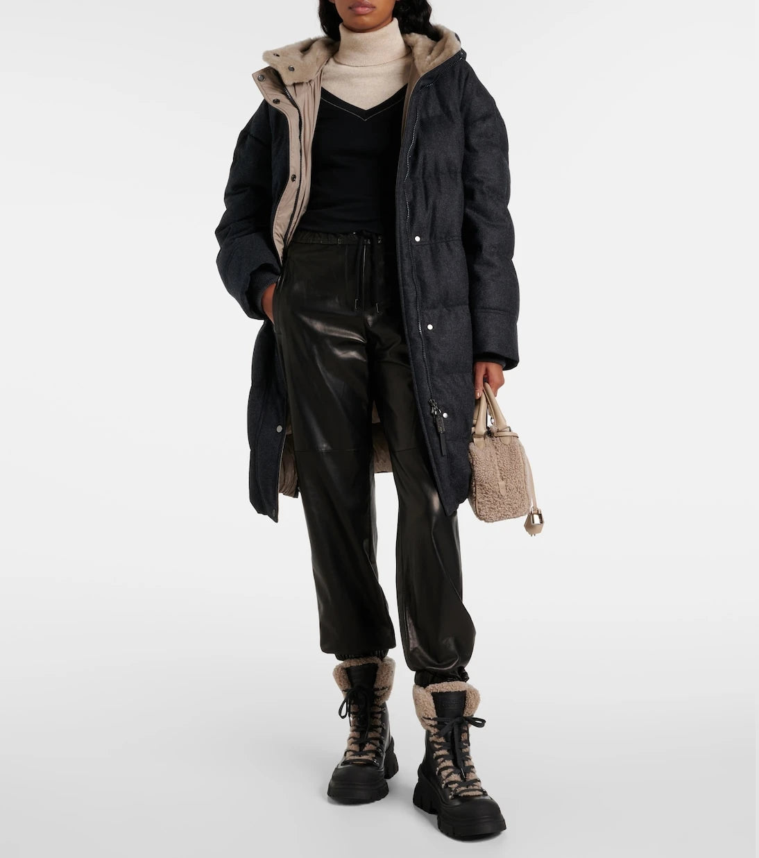Brunello Cucinelli - Leather straight pants