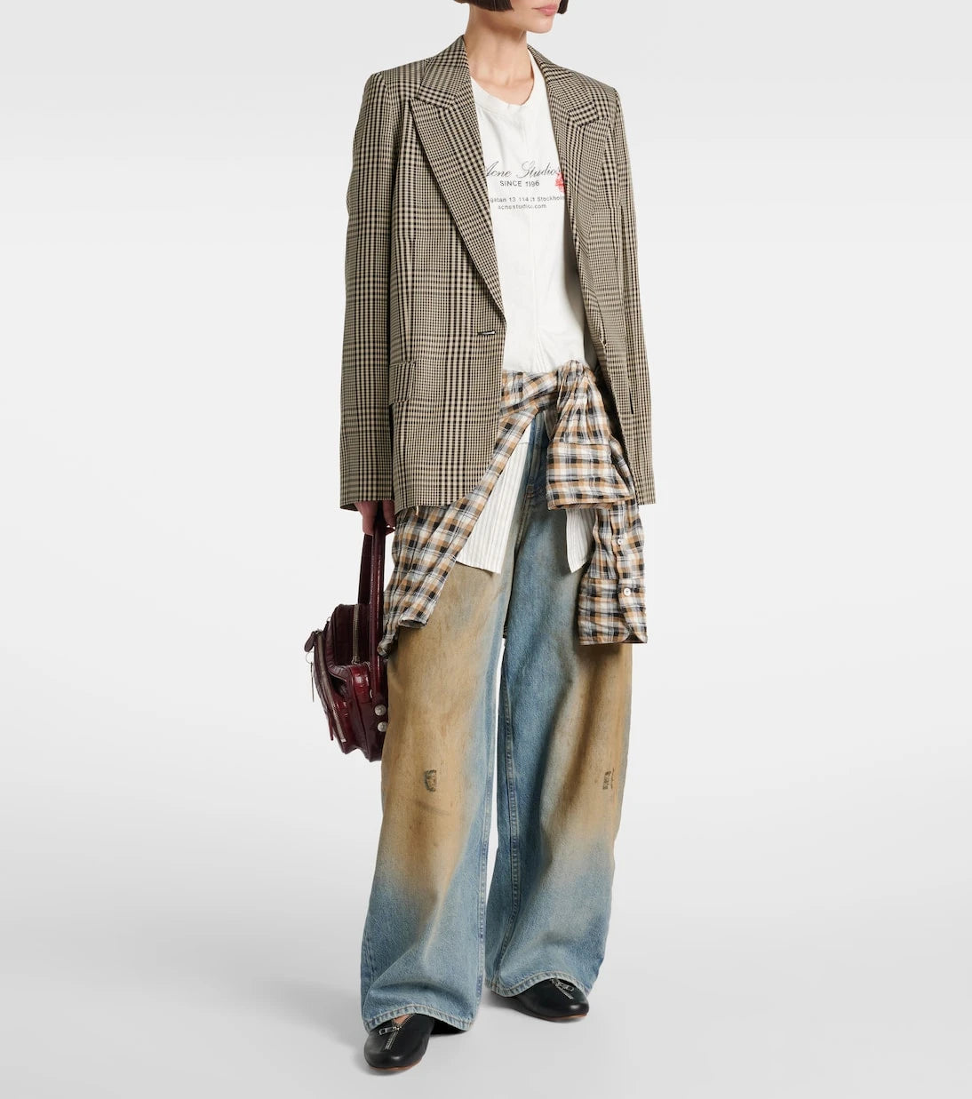 Acne Studios - Penicillin distressed mid-rise wide-leg jeans