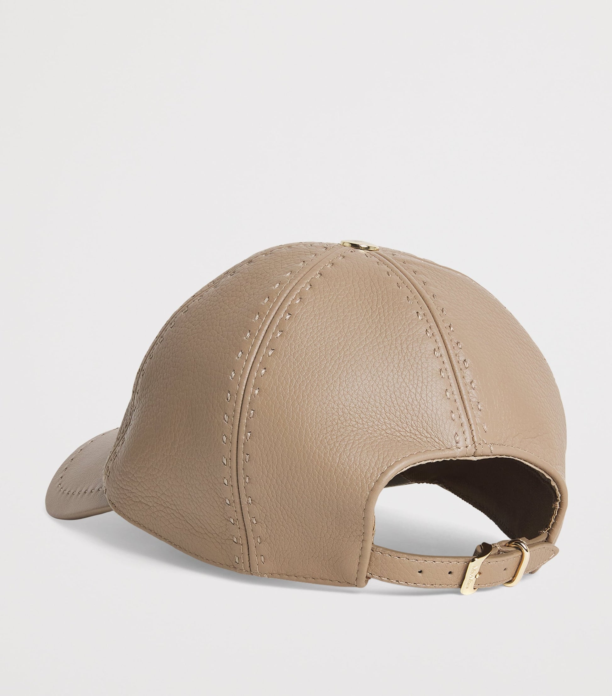 Brown Leather Logo Cap