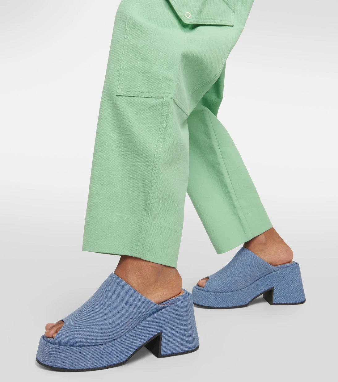 Ganni - Platform denim mules
