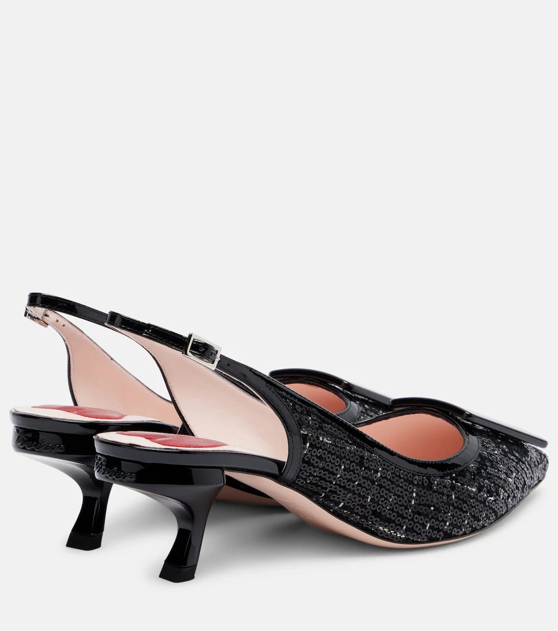 Roger Vivier - حذاء "فيرغول 55" مفتوح من الخلف ومزين بالترتر