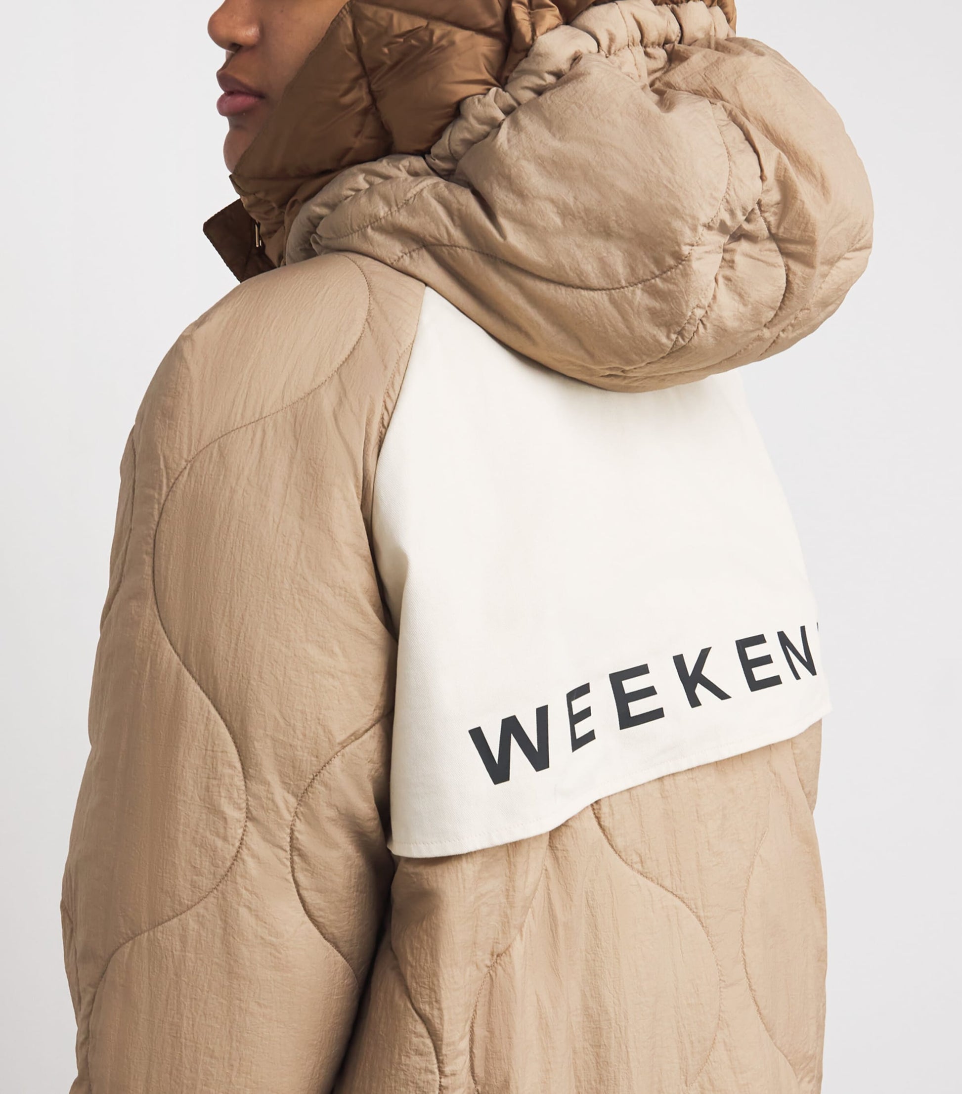 Weekend Max Mara Beige Down Water-Repellent Reversible Coat