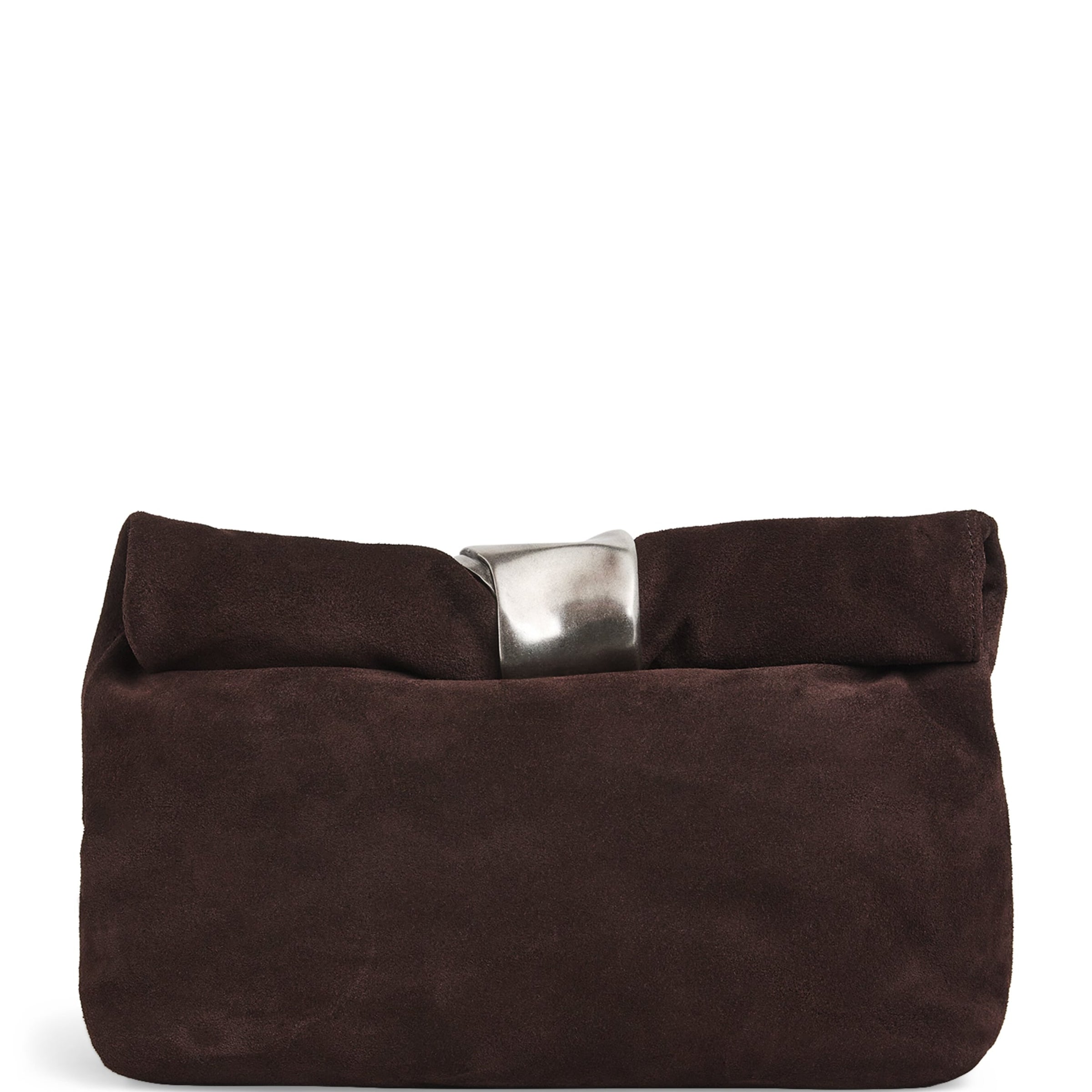 Suede Cuff Clutch Bag