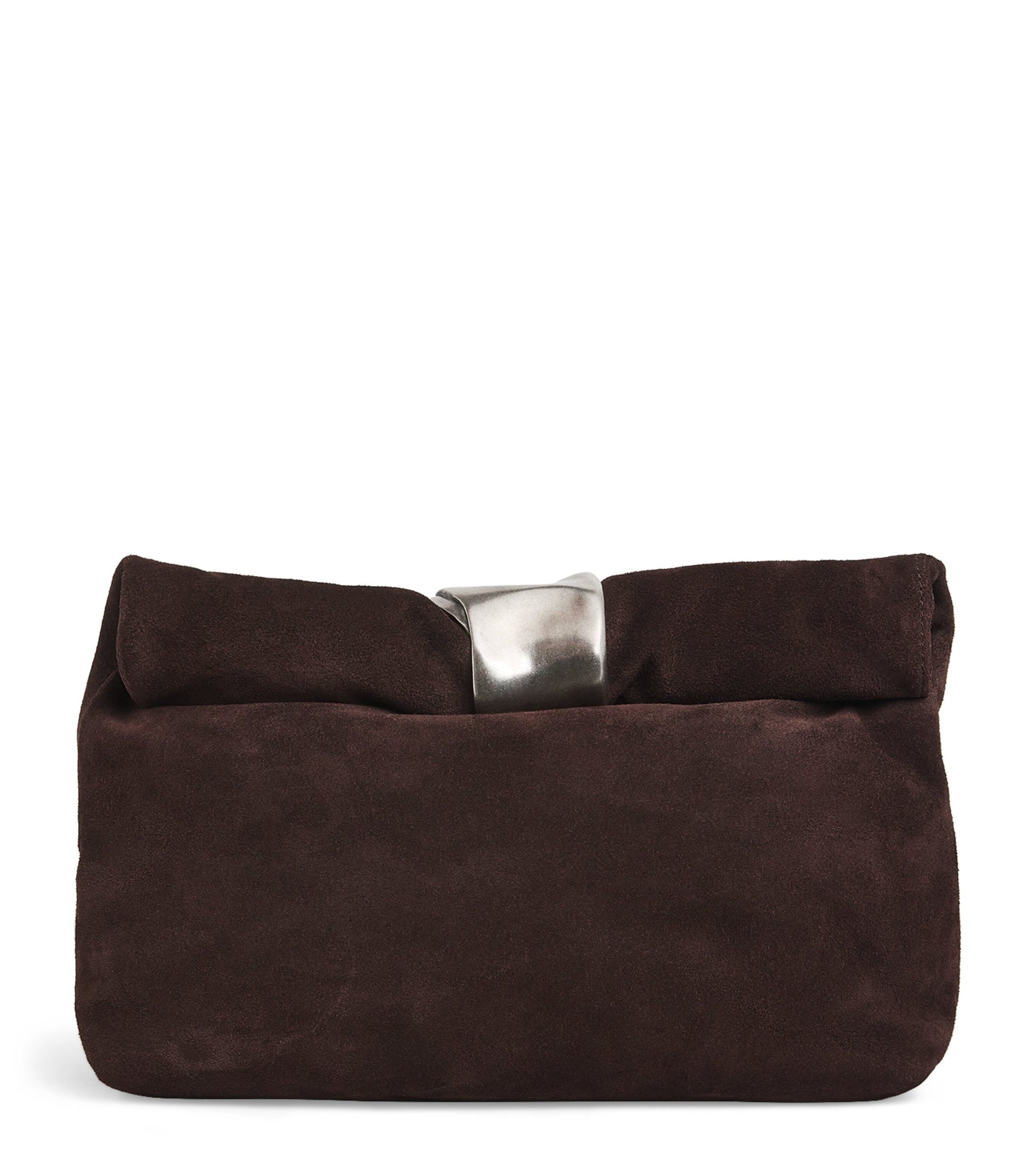 Suede Cuff Clutch Bag
