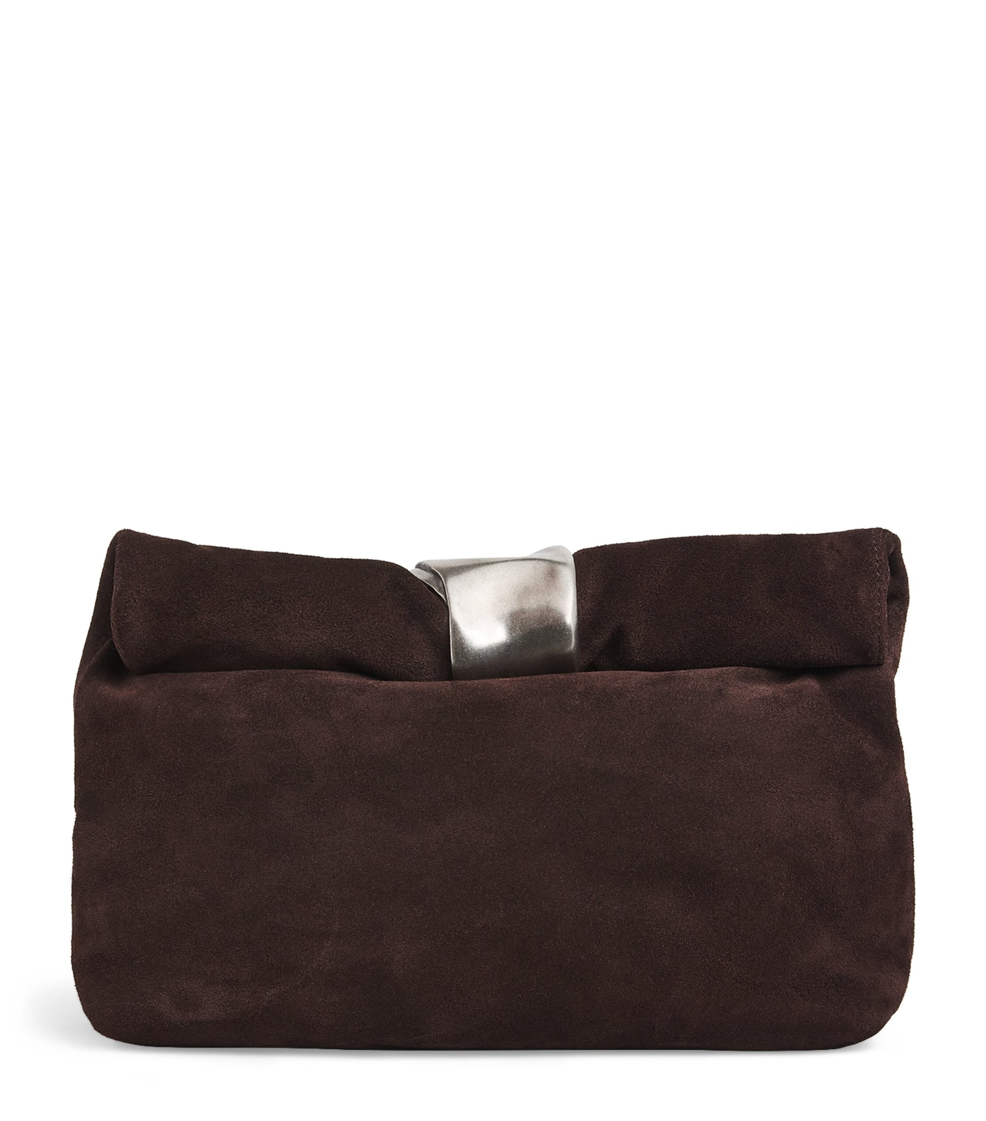 Suede Cuff Clutch Bag