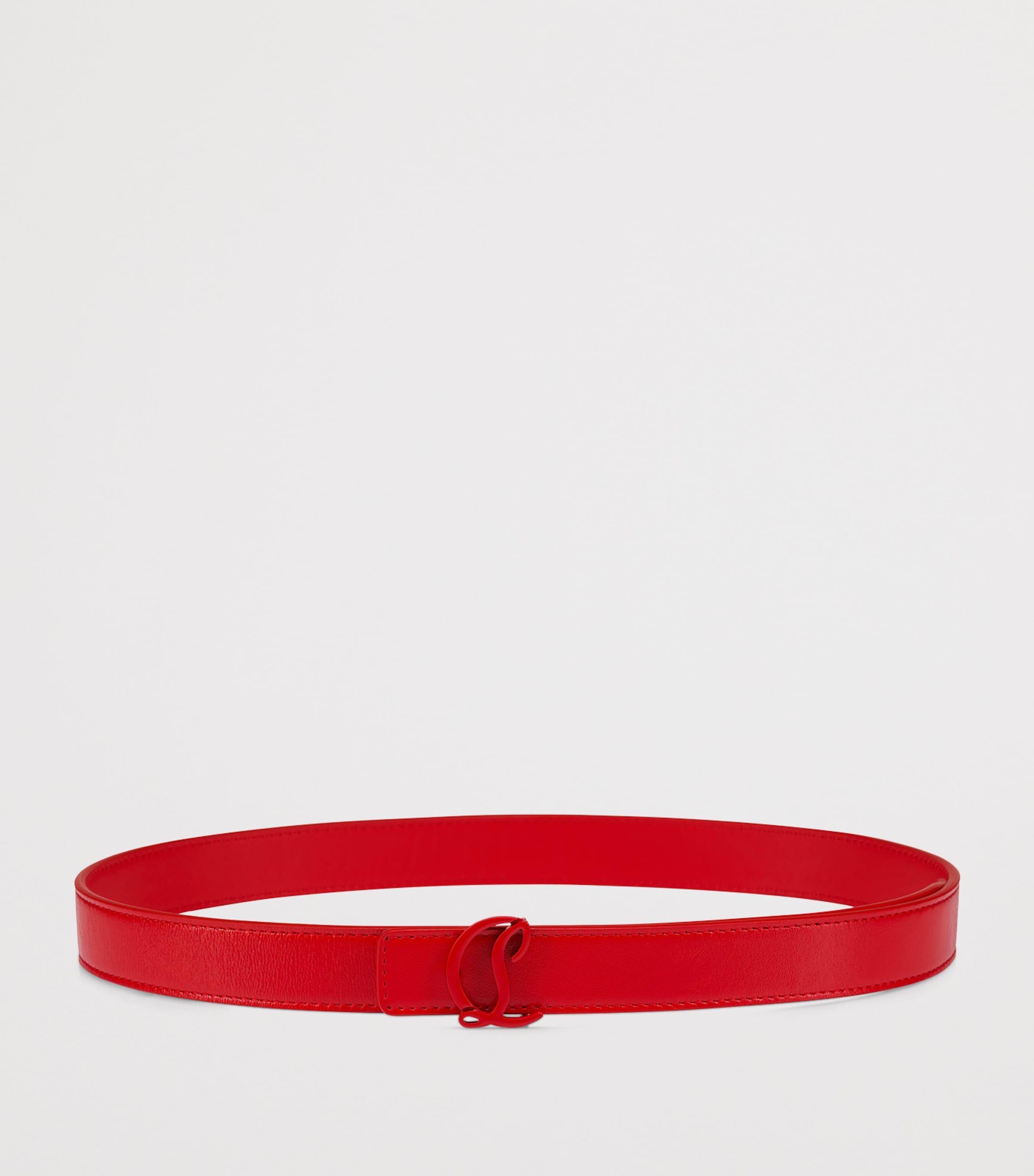 Christian Louboutin Red Loubi54 Leather Reversible Belt