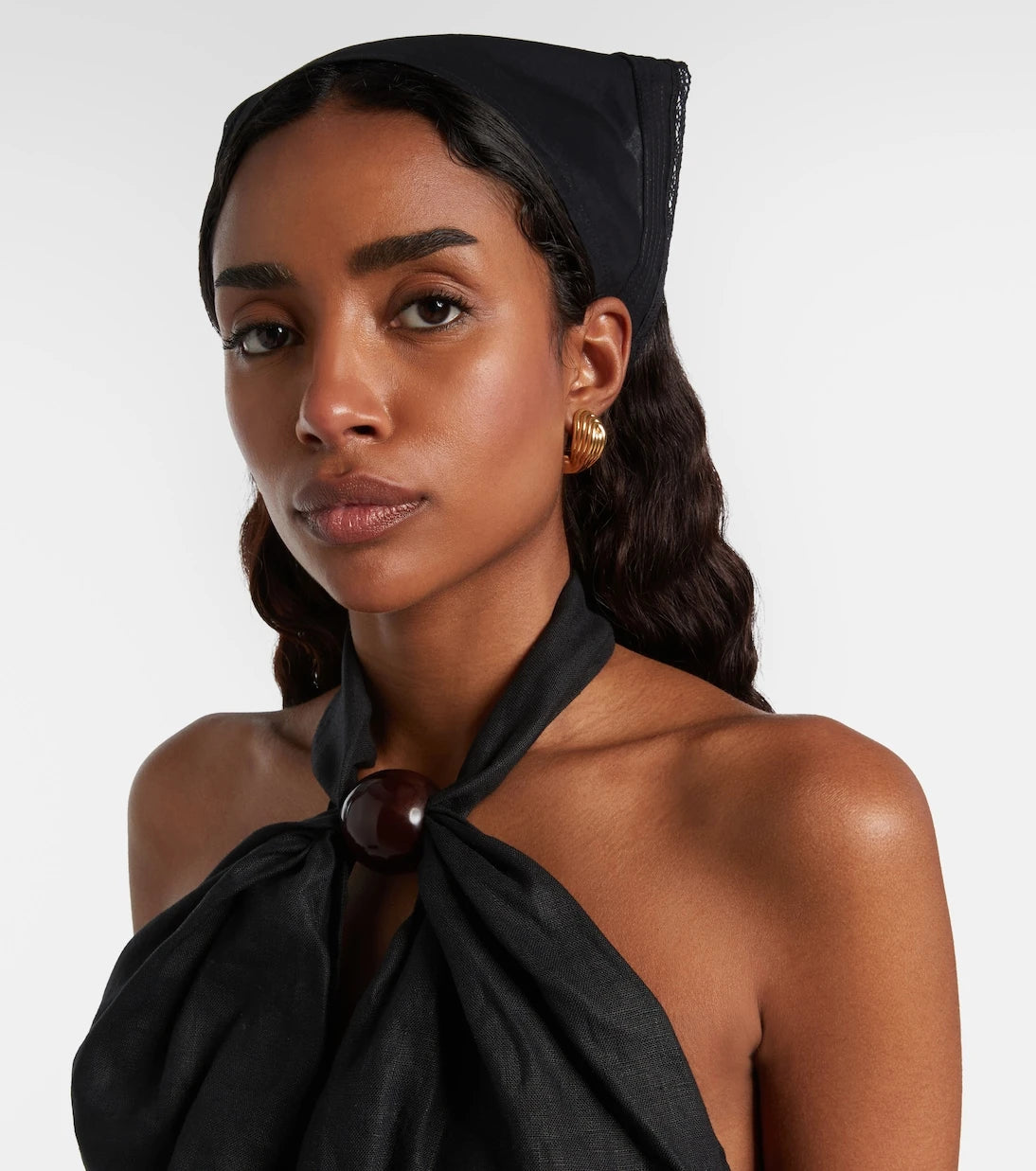 Faithfull - Emilia lace-trimmed cotton scarf