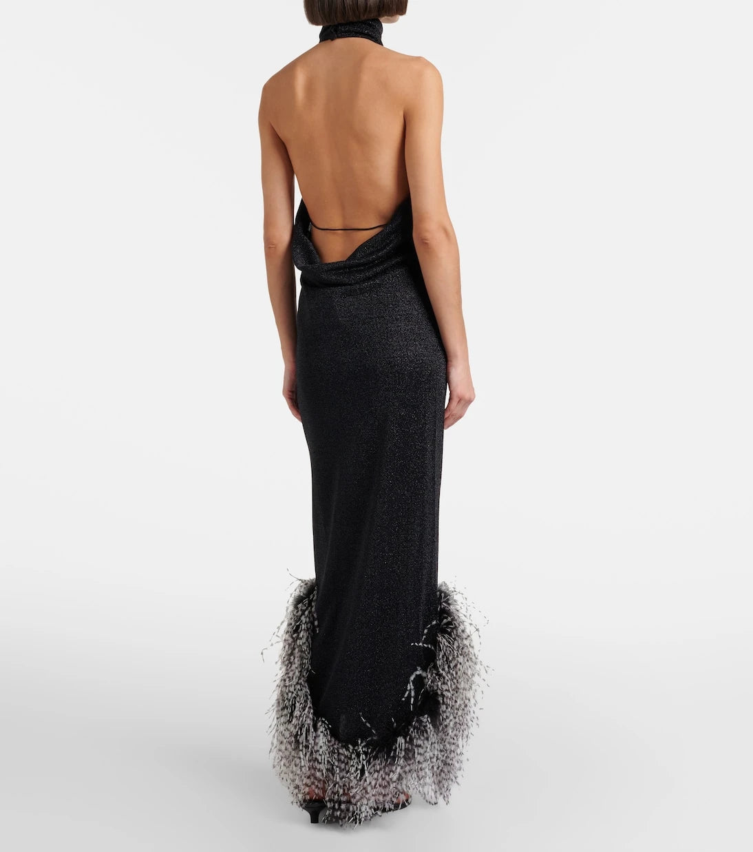 Oséree - Lumière Plumage halterneck maxi dress