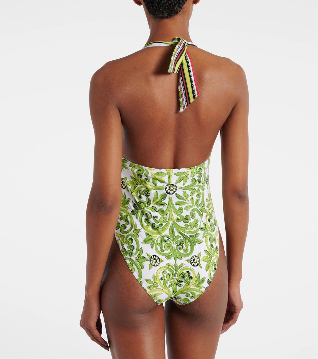 Dolce&Gabbana - Printed halterneck swimsuit