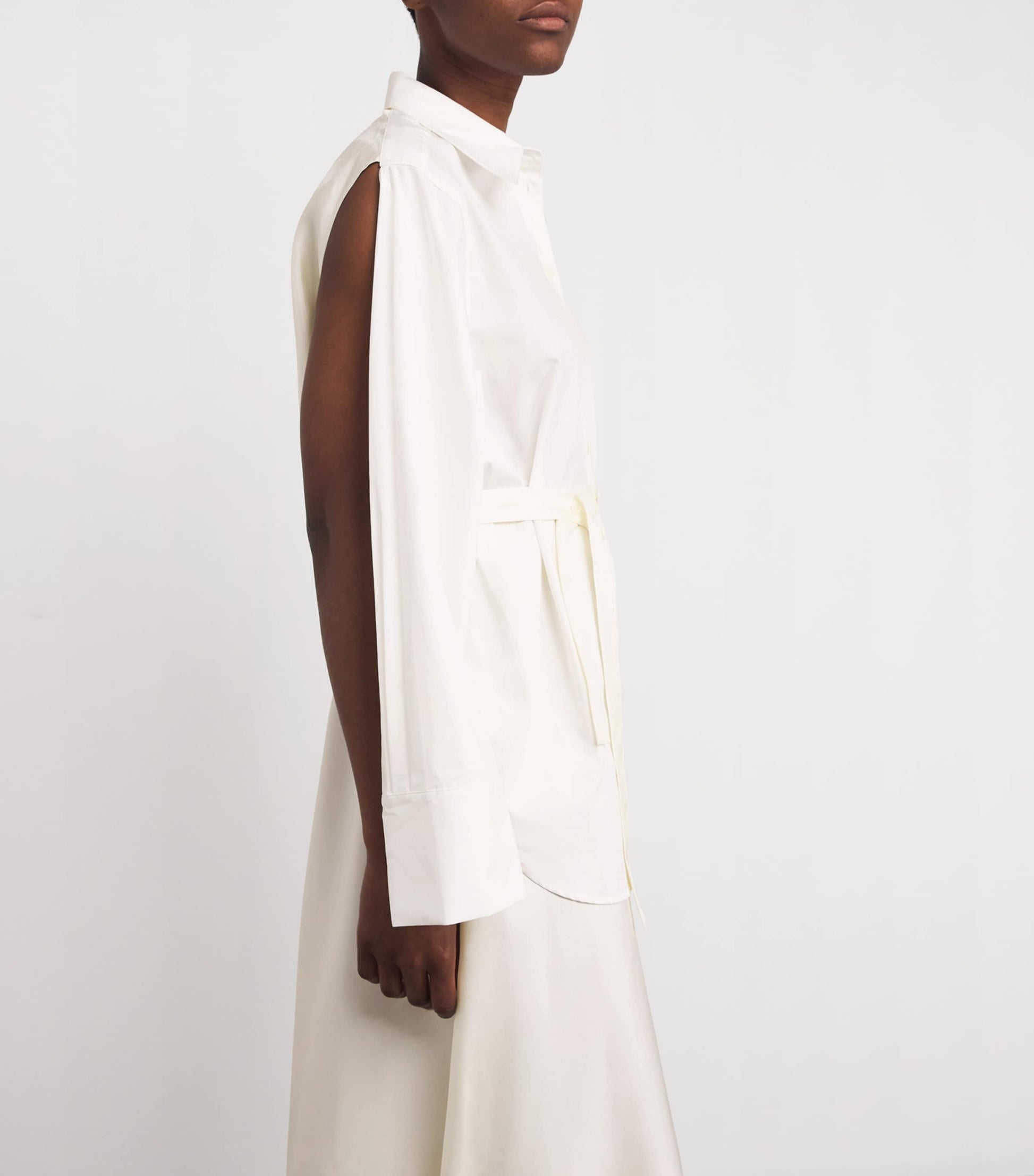 Róhe White Cotton-Silk Midi Dress