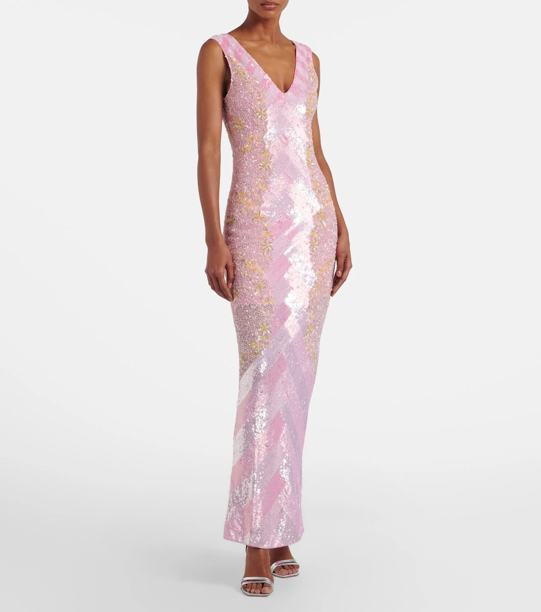 Là Fuori - Panorama embellished caped gown