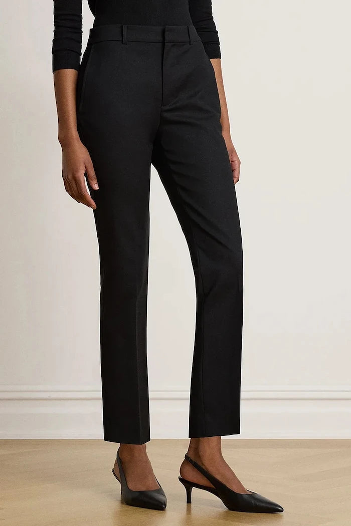 Lauren Ralph Lauren kadın pamuklu elastan slim fit pantolon