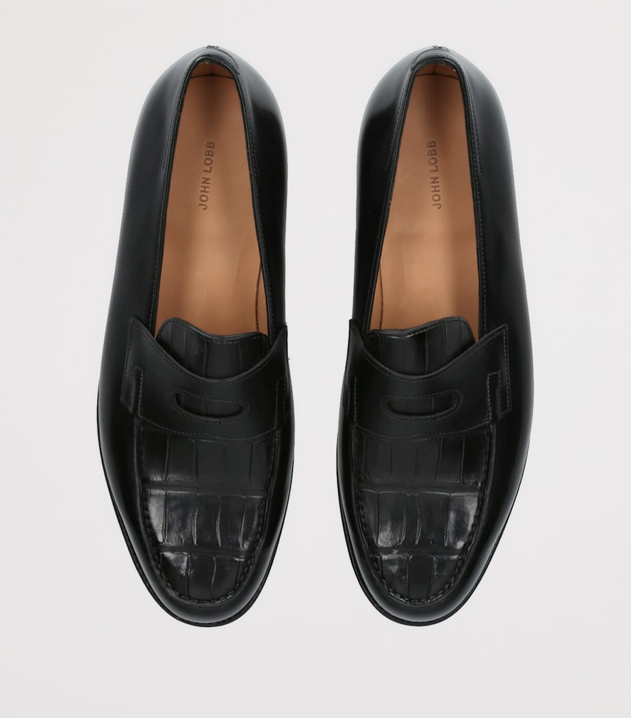 Croc-Embossed Leather Lopez Loafers