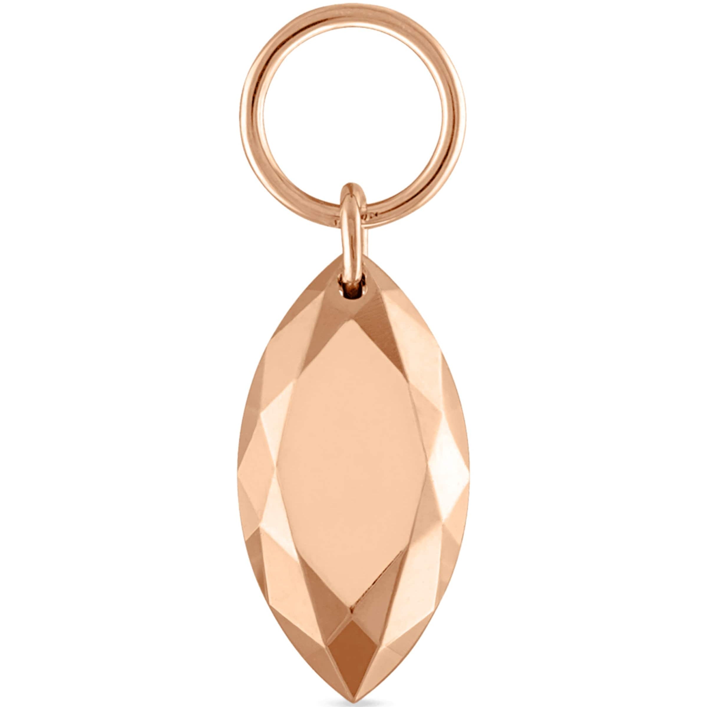 Faceted Gold Marquise Charm (7.5mm)