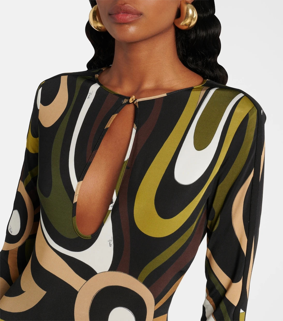 Pucci - Marmo printed satin bodysuit