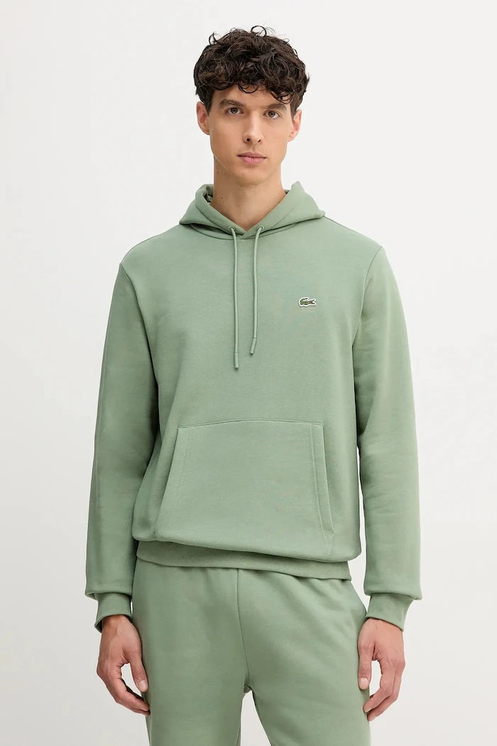 Pamuklu kapüşonlu Lacoste sweatshirt