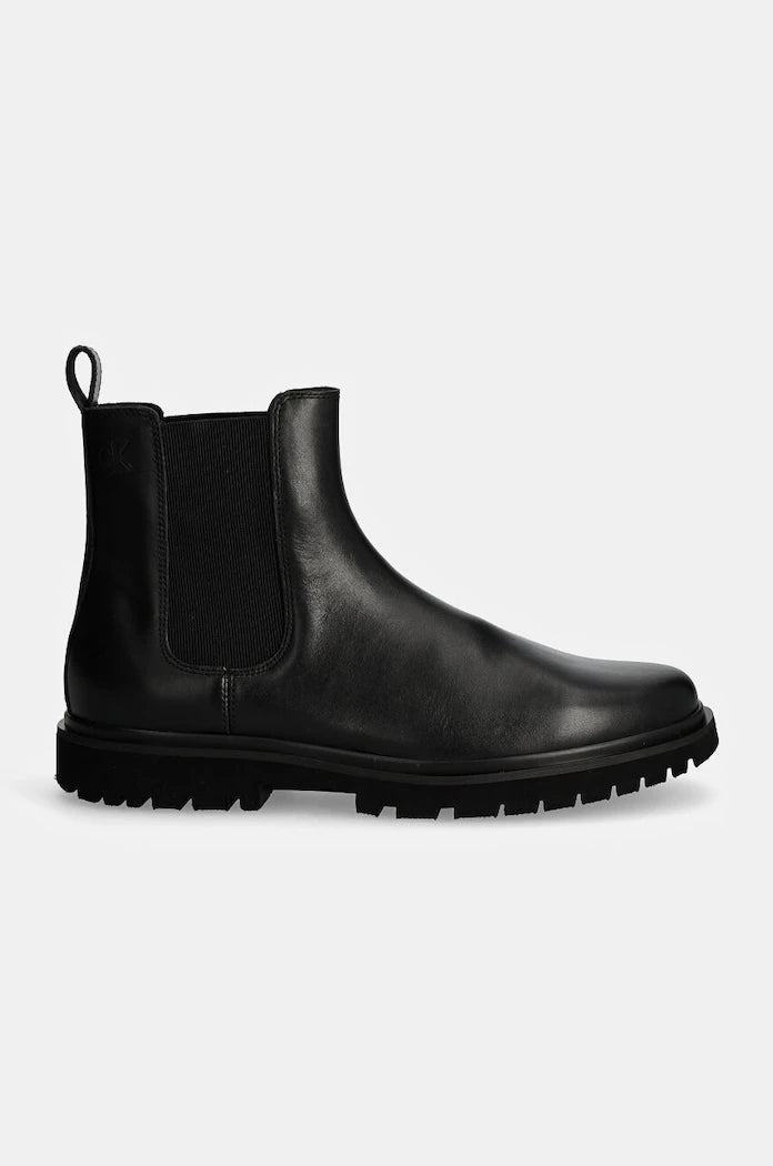 Кожени обувки Calvin Klein Jeans EVA BOOT MID CHELSEA UNIFORM DR