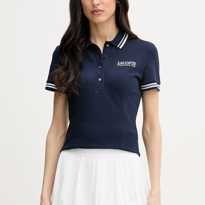Lacoste тениска с яка дамска с памук