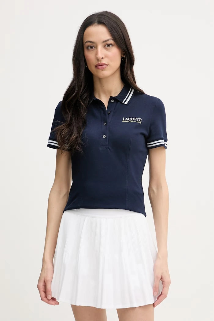 Lacoste тениска с яка дамска с памук