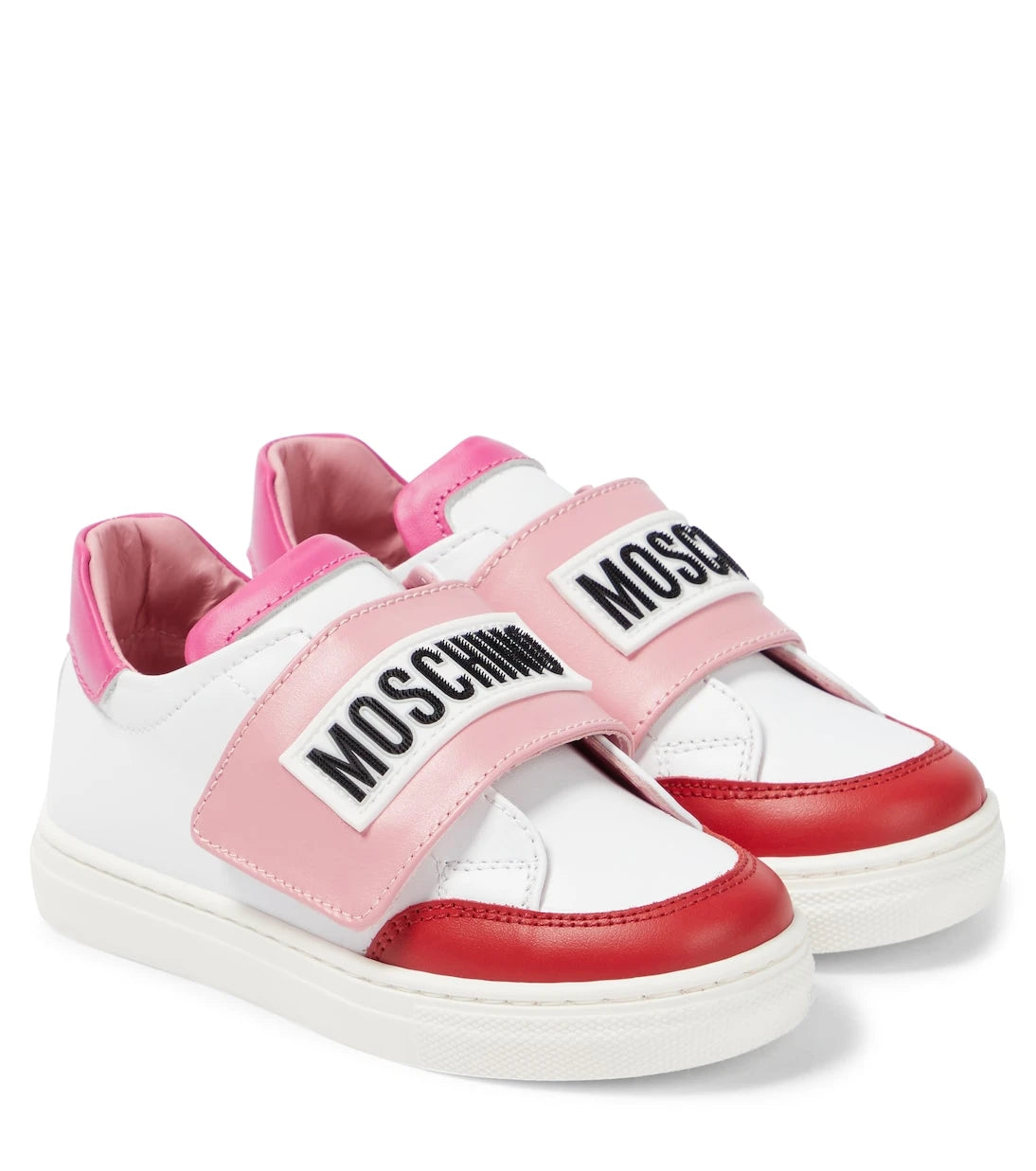 Moschino Kids - أحذية رياضية جلدية بشعار