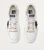 Golden Goose White Leather-Glitter Ball Star Sneakers