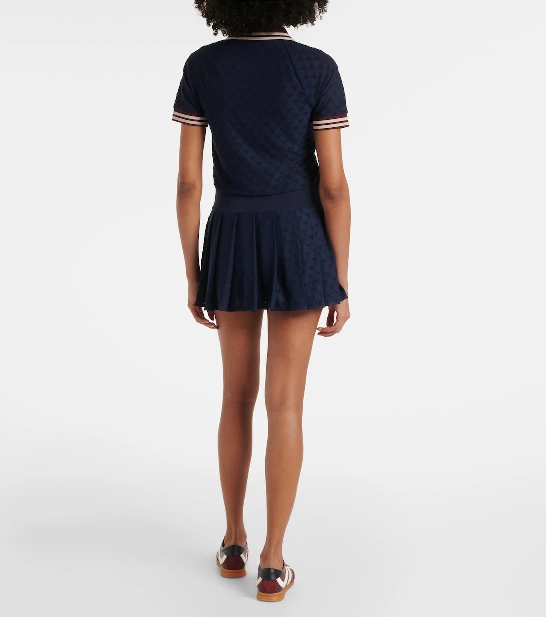 Tory Burch - Pleated terry jacquard miniskirt