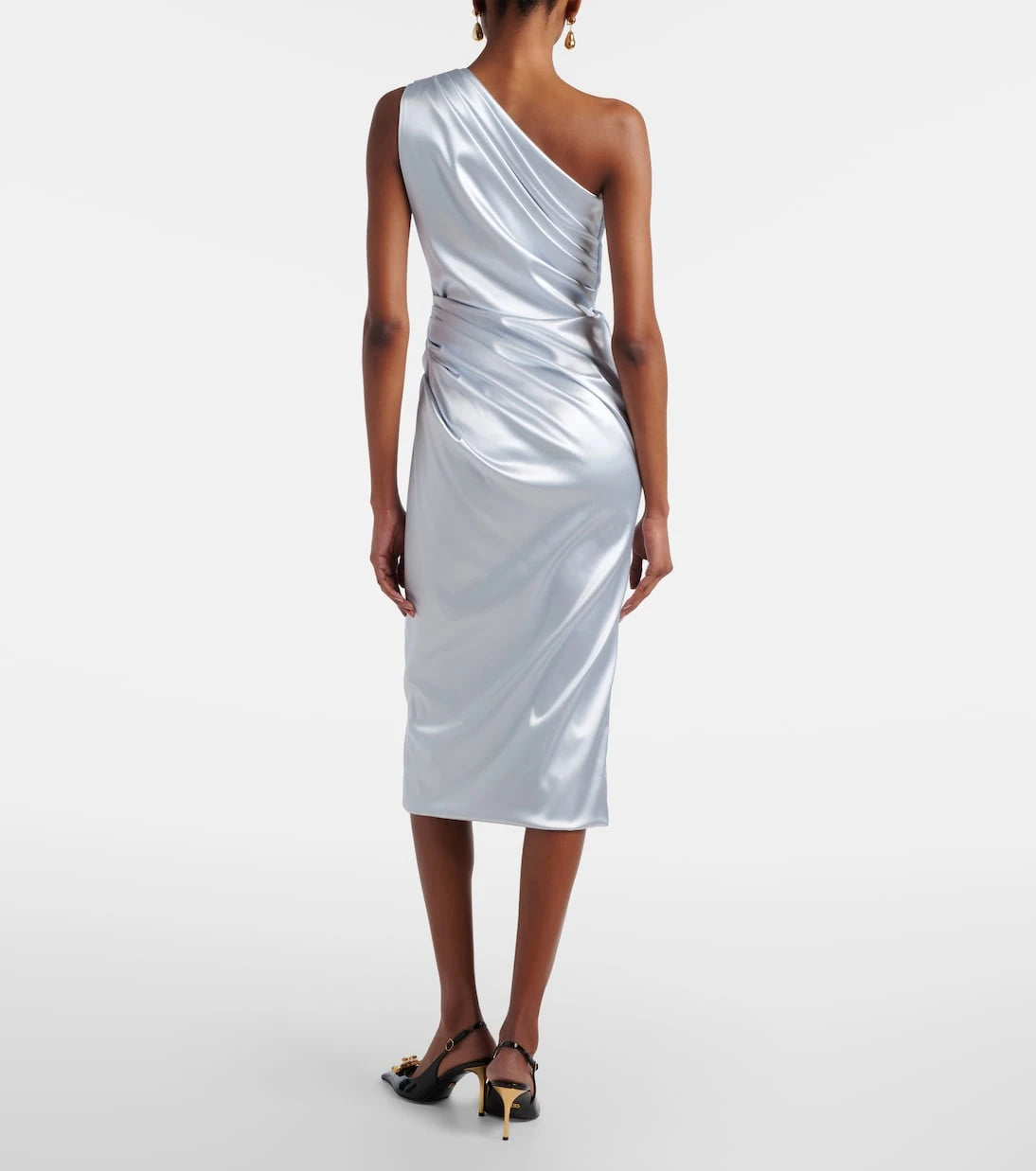 Dolce&Gabbana - Ruched one-shoulder satin cocktail dress