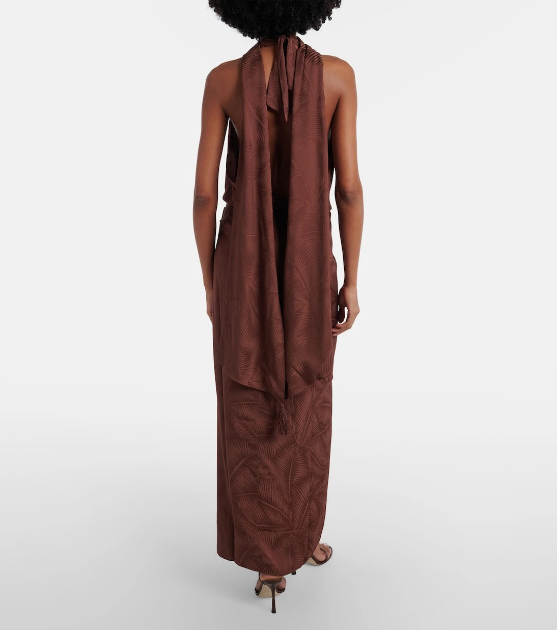 Johanna Ortiz - Halterneck jacquard maxi dress