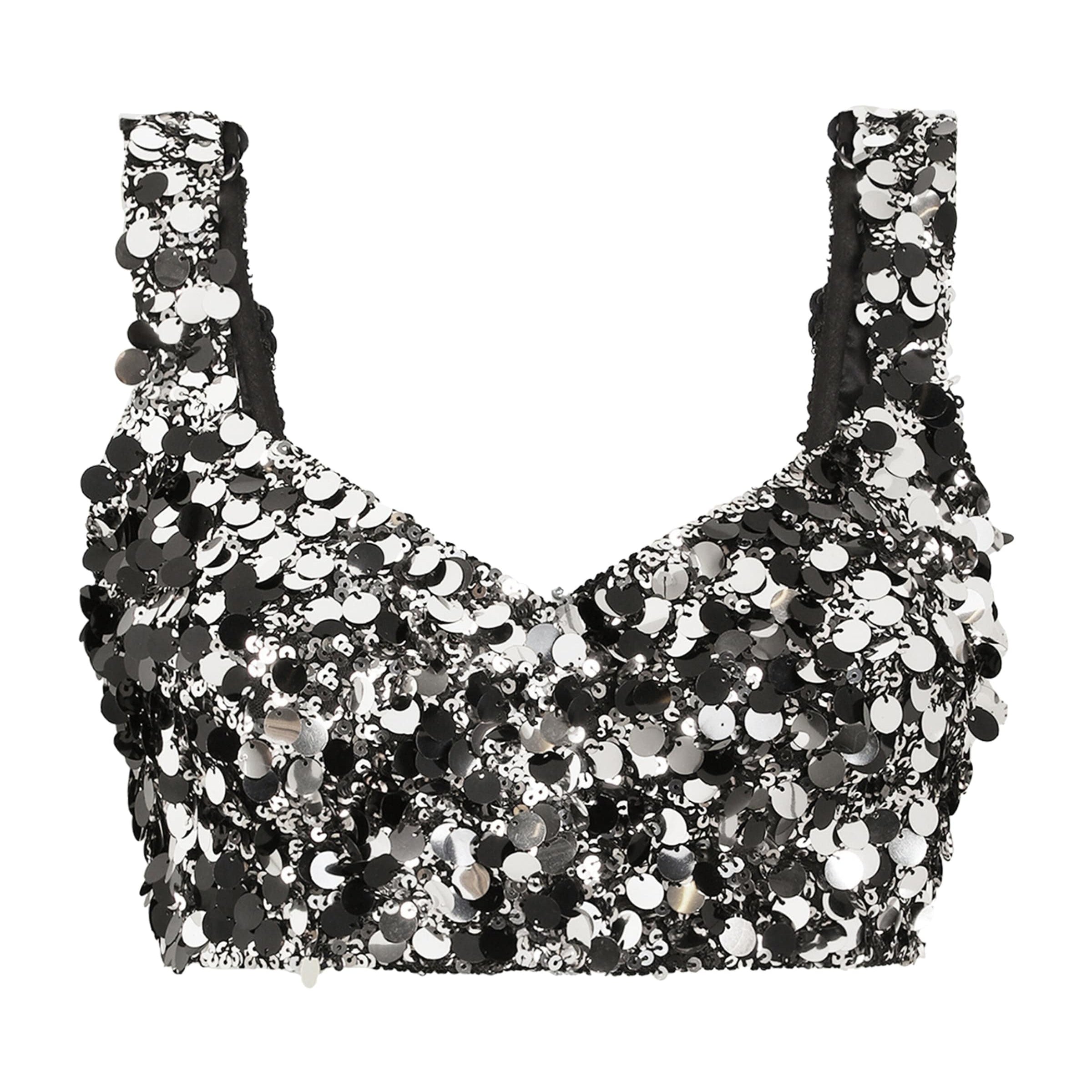 Multi Embellished Sequin Crop Top