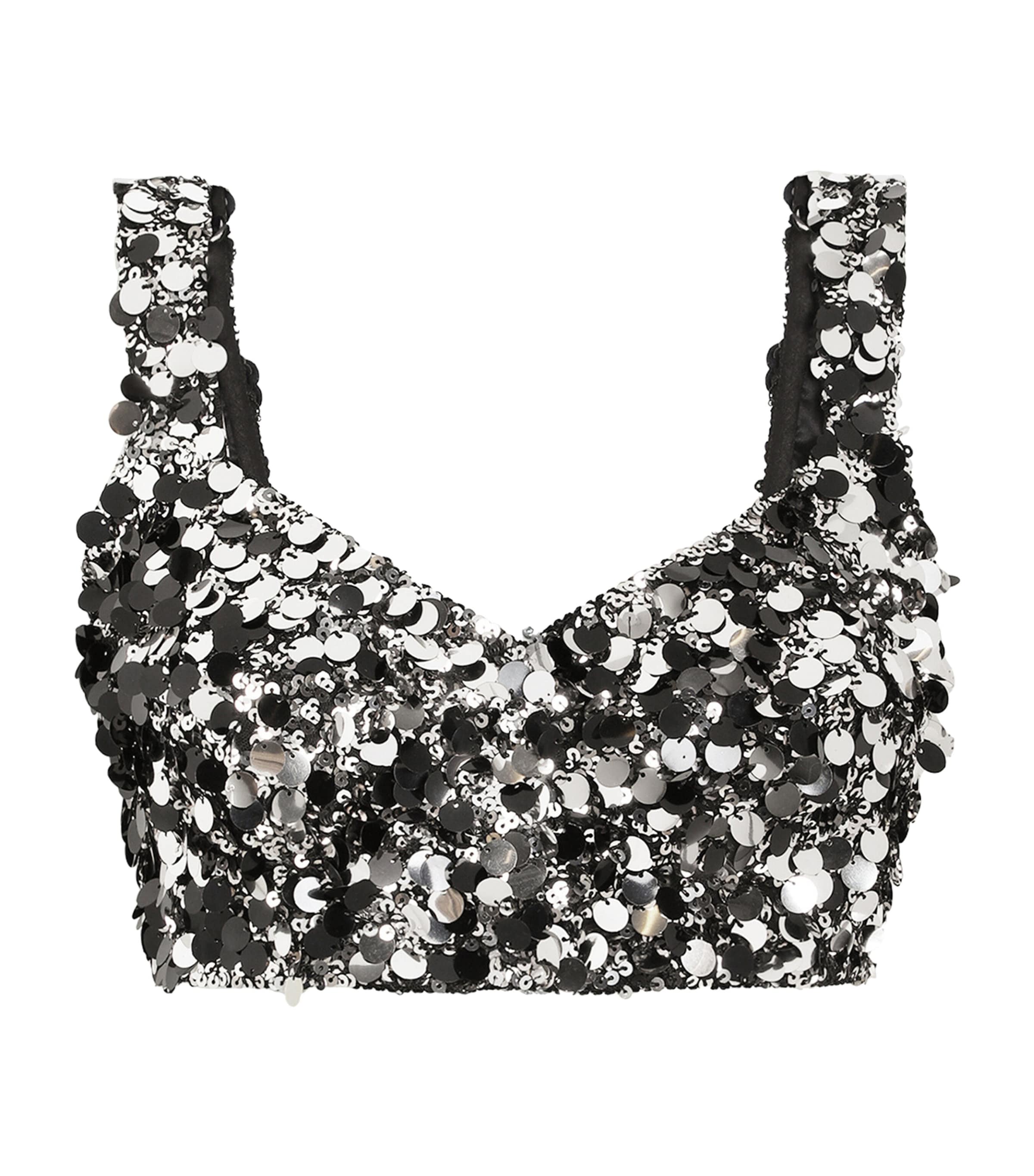 Multi Embellished Sequin Crop Top