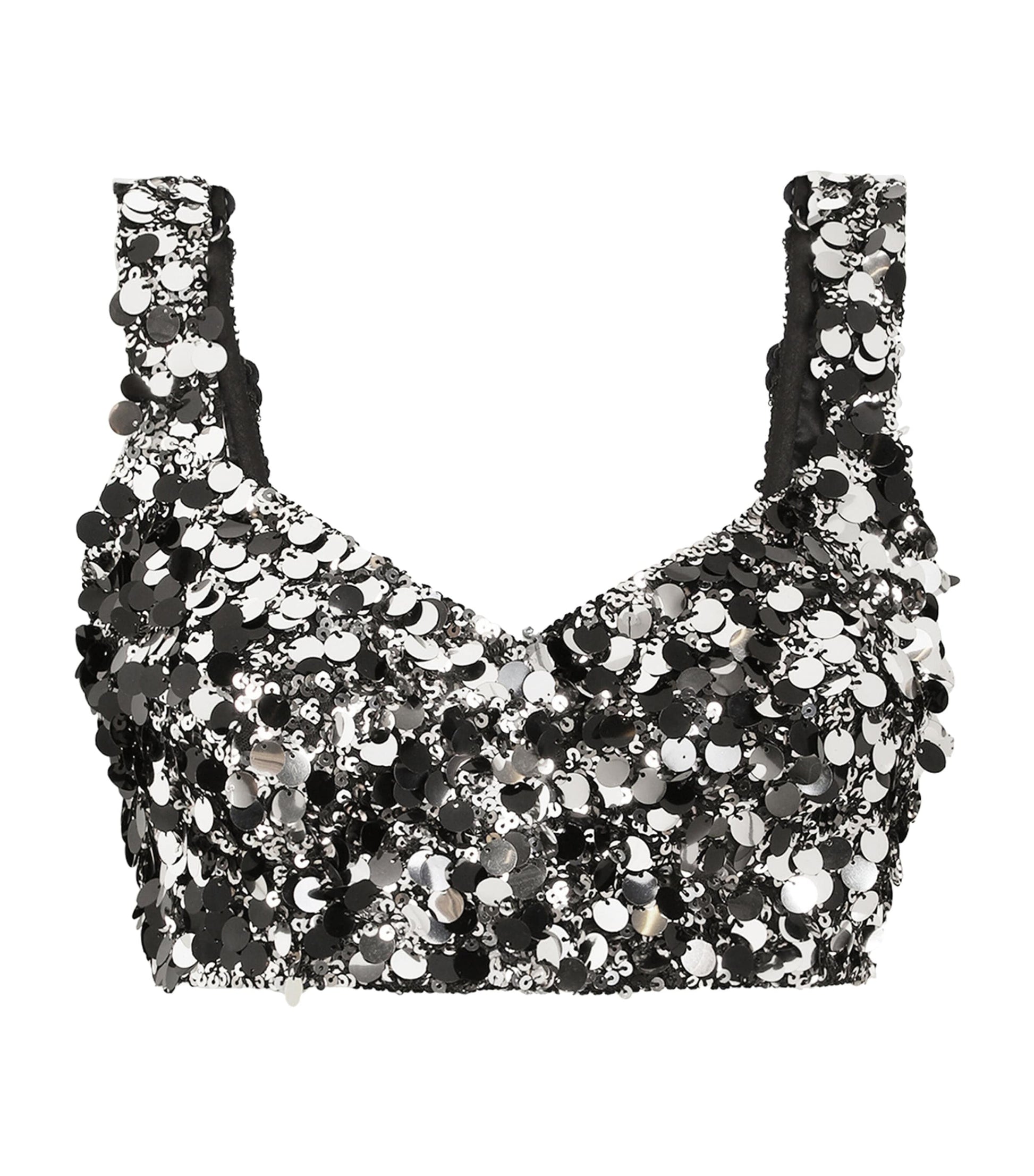 Multi Embellished Sequin Crop Top