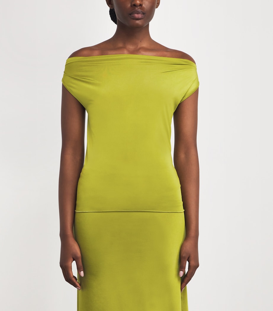 Nadine Mos Green Jersey Draped Top