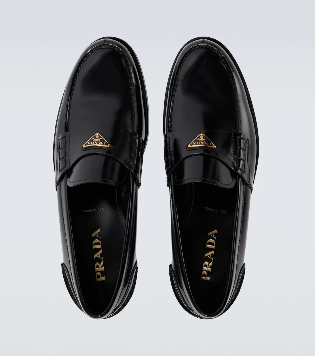 Prada - Logo leather loafers