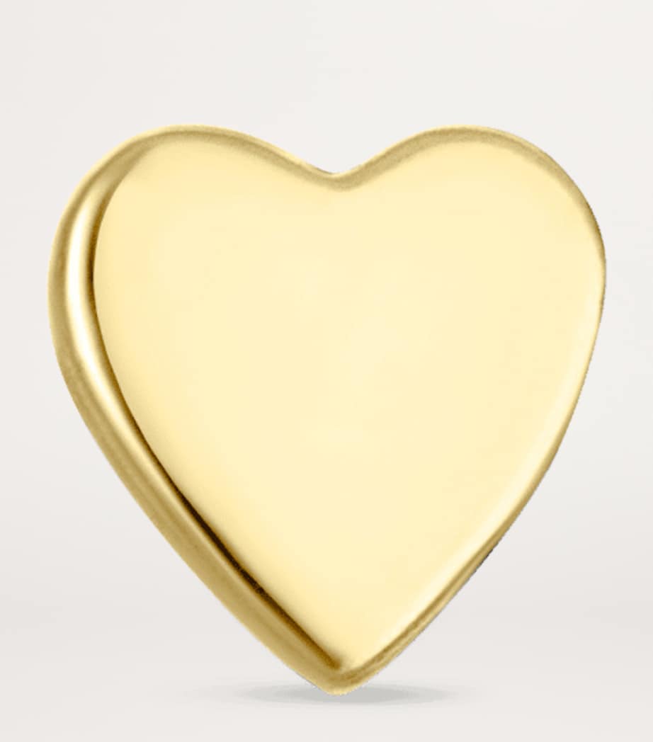Yellow Gold Heart Threaded Stud Earring (3mm)