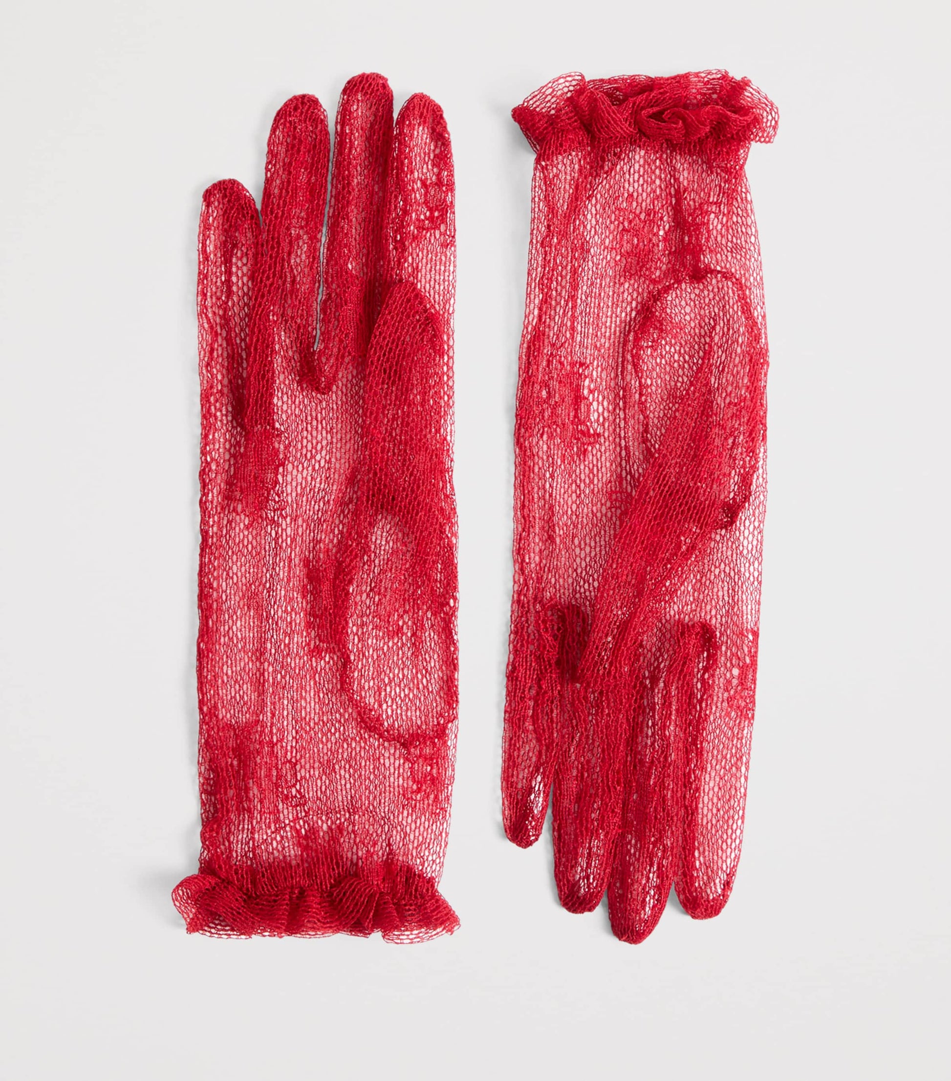 Valentino Garavani Red Lace VLogo Signature Gloves