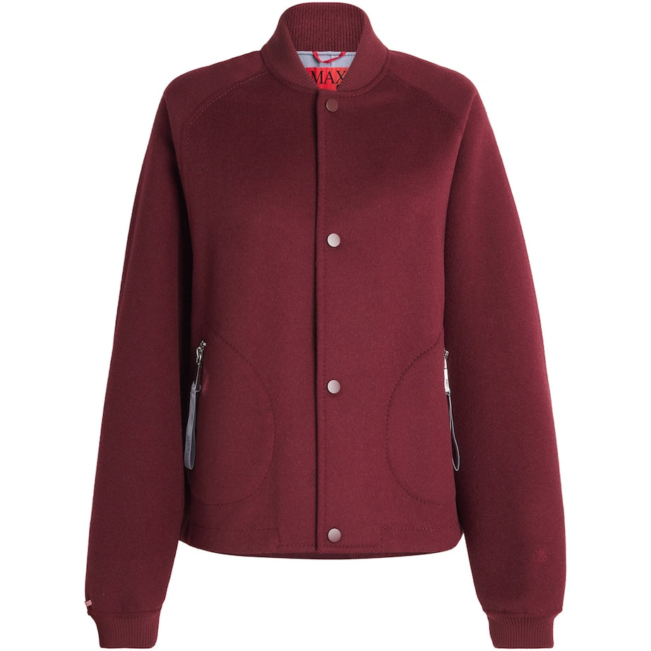 Red Virgin Wool Bomber Jacket
