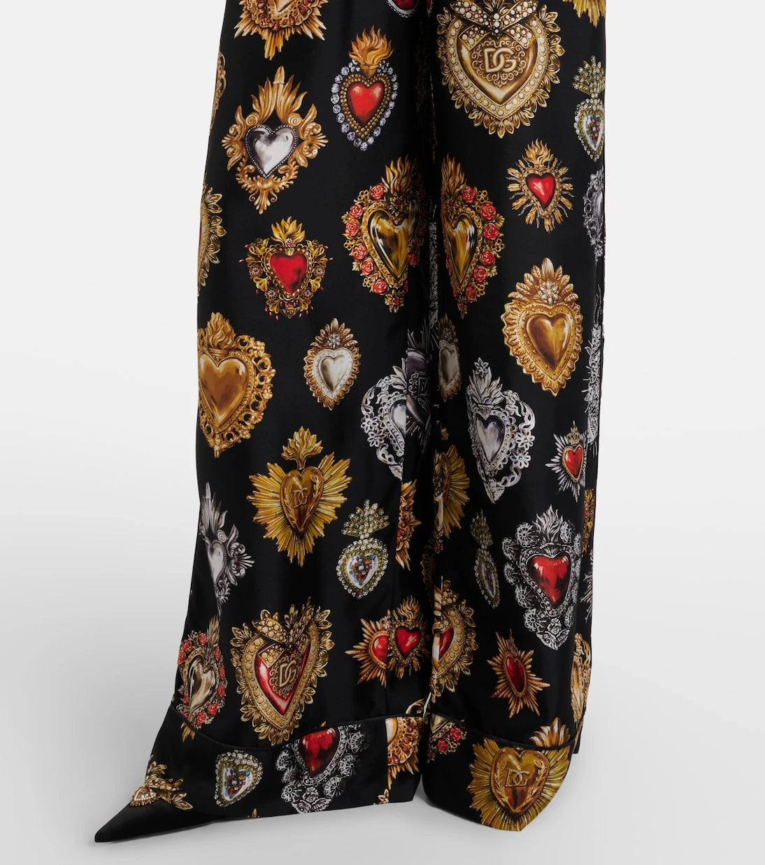Dolce&Gabbana - Devotion ipek dimi palazzo pantolon