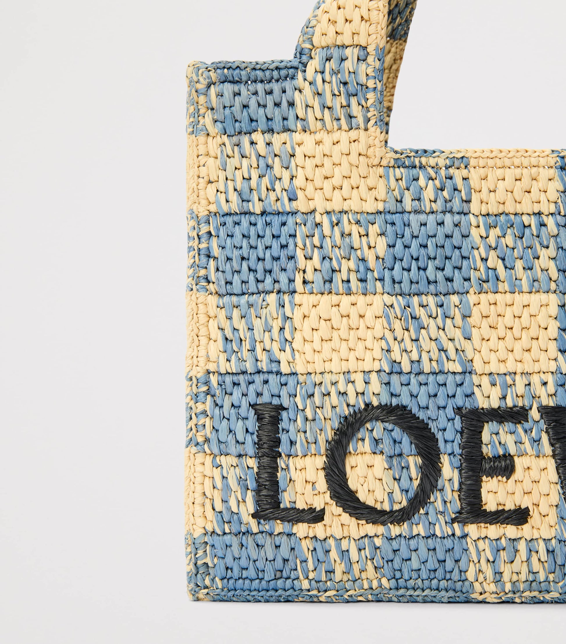 LOEWE Beige x Paula's Ibiza Small Gingham Font Tote Bag