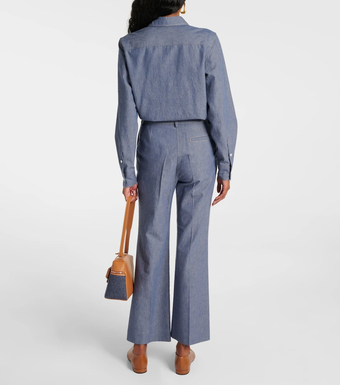 Loro Piana - بنطلون ناش شامبراي واسع
